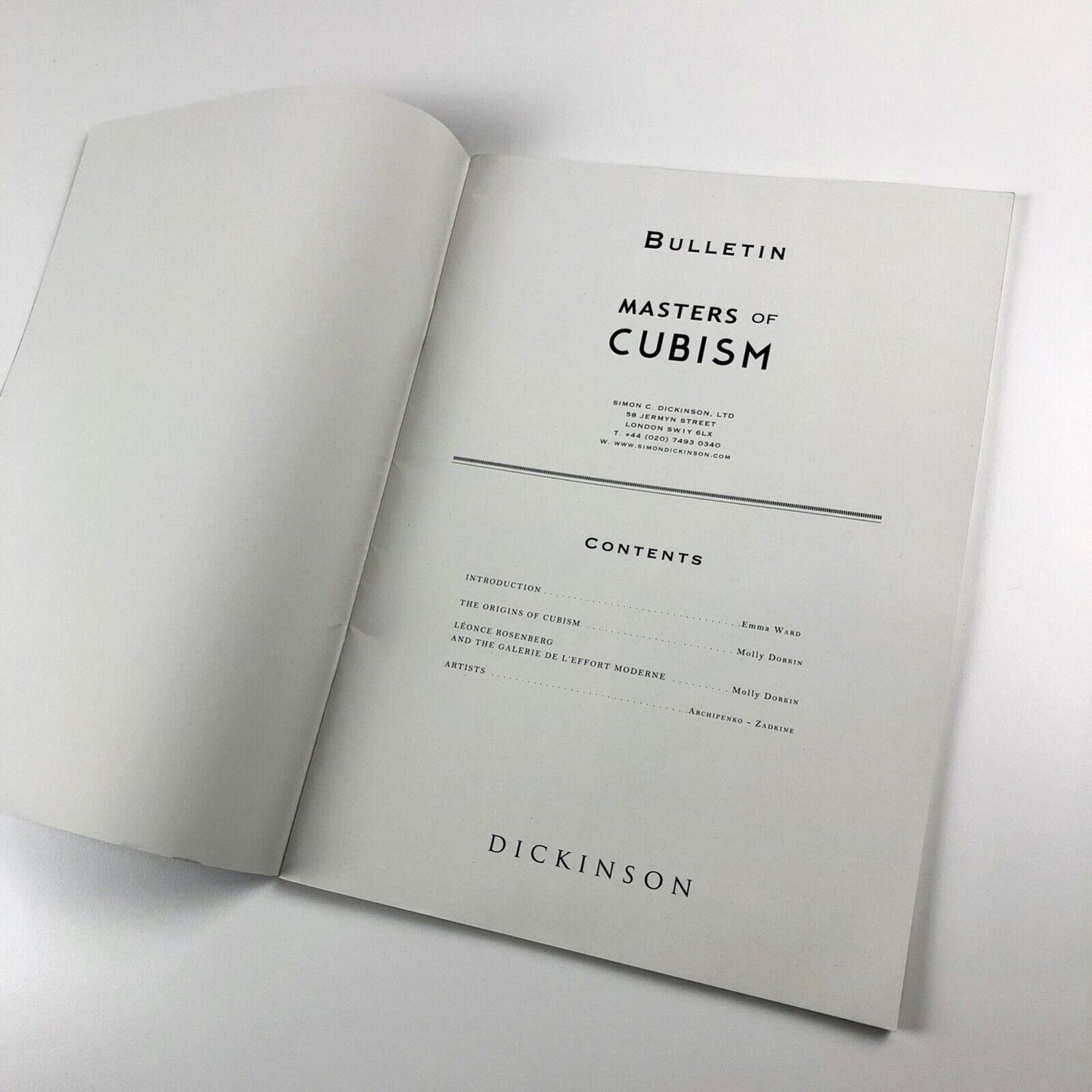 Masters of Cubism – Bulletin | Frieze Masters | Simon C. Dickinson, 2015