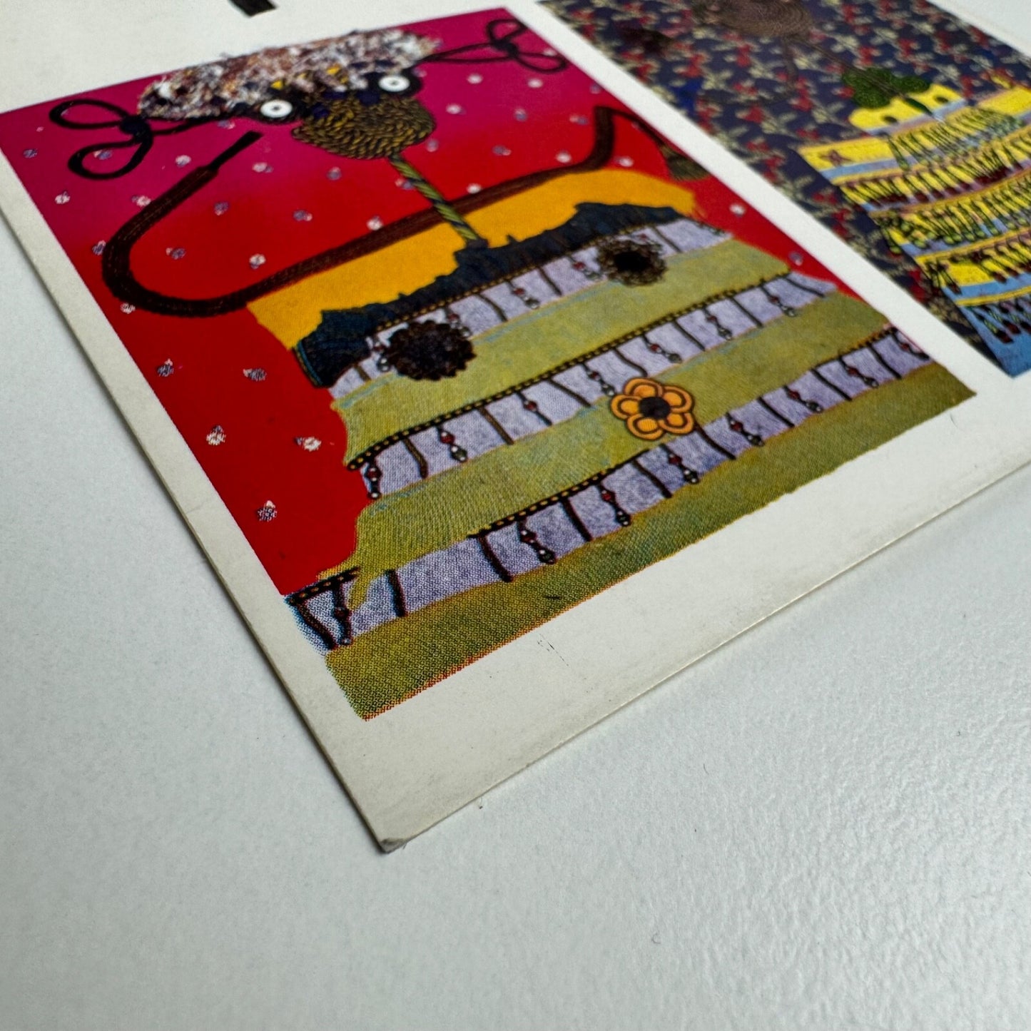 Promotional card for Enrico Baj, presumably an exhibition. Undated, presumed to be 1970s