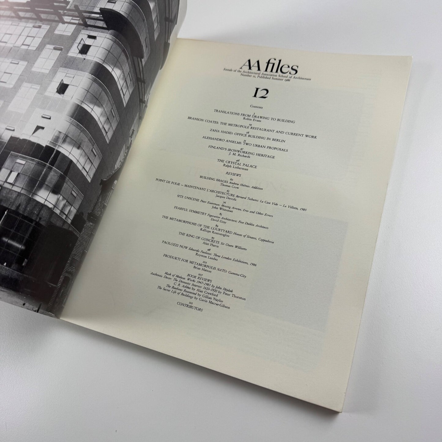 AA Files 12: Annals of the Architectural Association, Number 12, Summer 1986