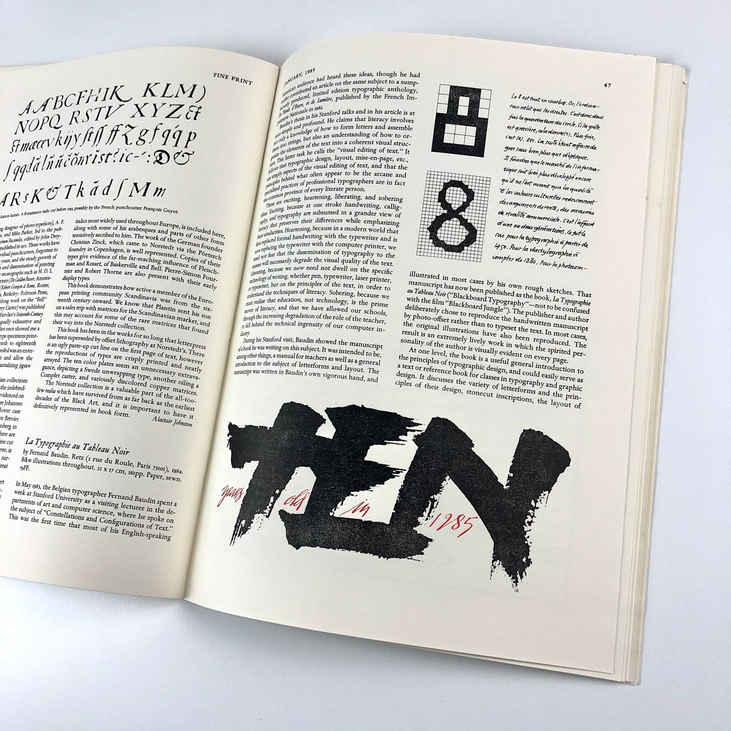 Fine Print. A Review for the Arts of the Book | January 1985, Vol 11, No. 1
