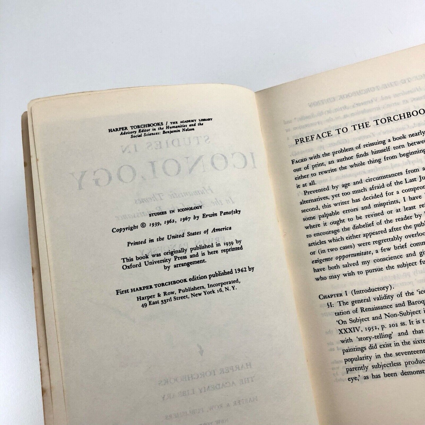 Studies in Iconology. Humanistic Themes in the Art of the Renaissance by Erwin Panofsky | Harper & Row, New York, 1967