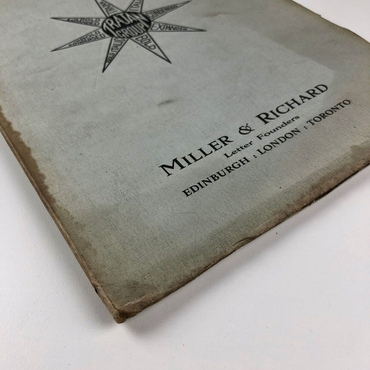 Trajan Group letter founders Miller & Richard Edinburgh, London, Toronto type specimen booklet undated 1930s?