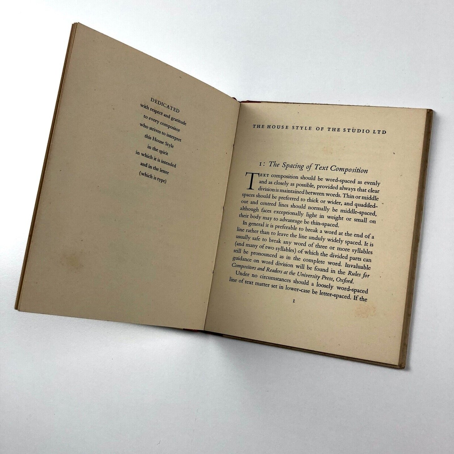 House Style of Composition for the Publications of The Studio Ltd | 1948 booklet