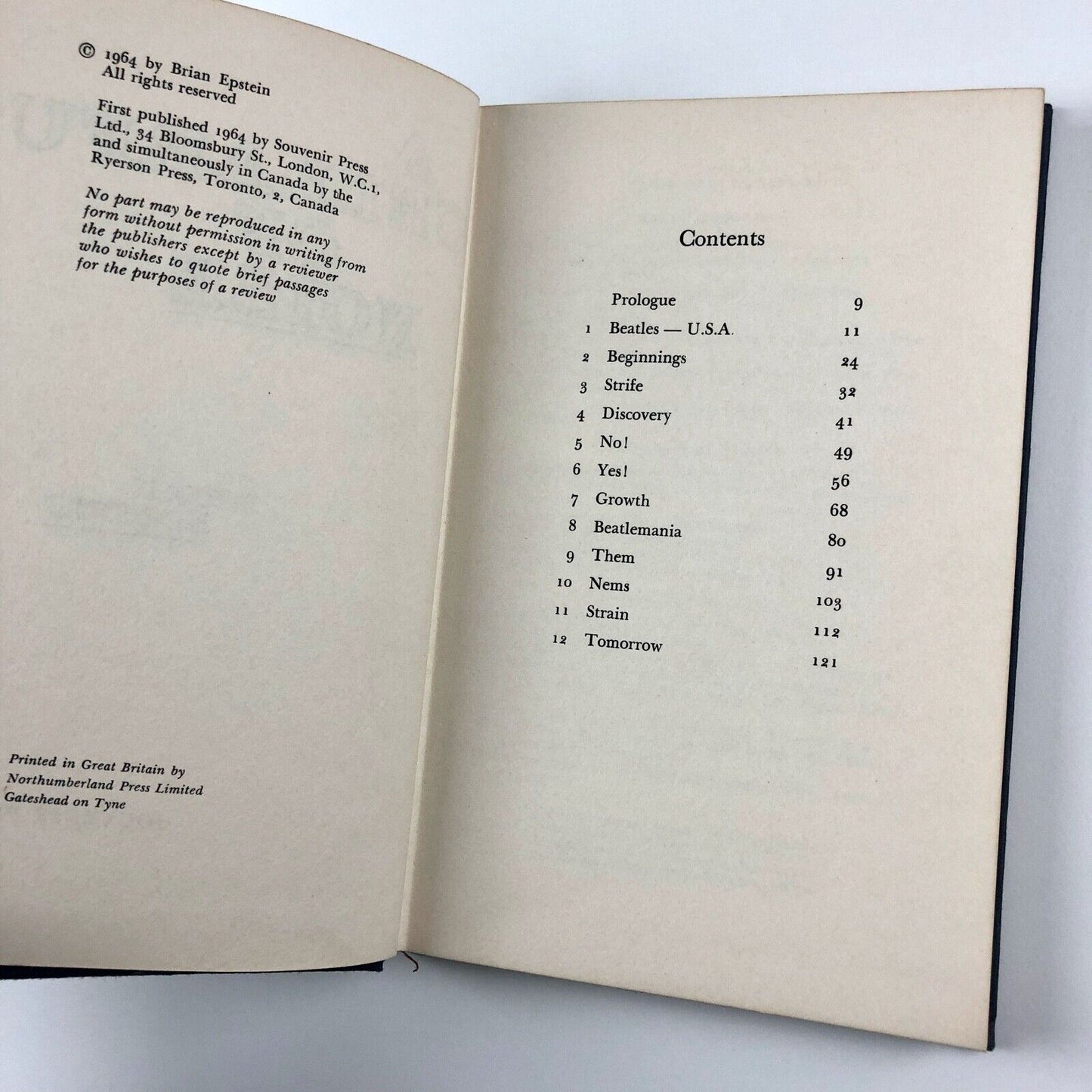 Brian Epstein - A Cellarful of Noise | Souvenir Press, first edition 1964 | The Beatles