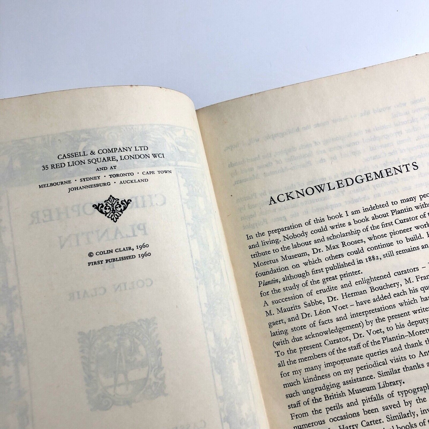 Christopher Plantin by Colin Clair | Cassell & Company Ltd, 1960