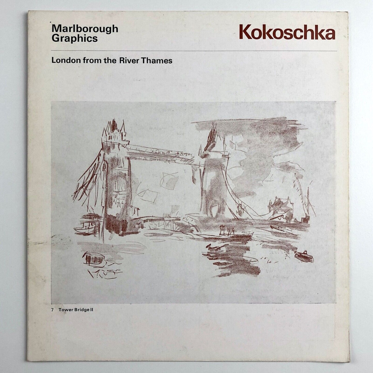 Catalogue/card for Oskar Kokoschka: London from the River Thames | Marlborough Graphics, 1967