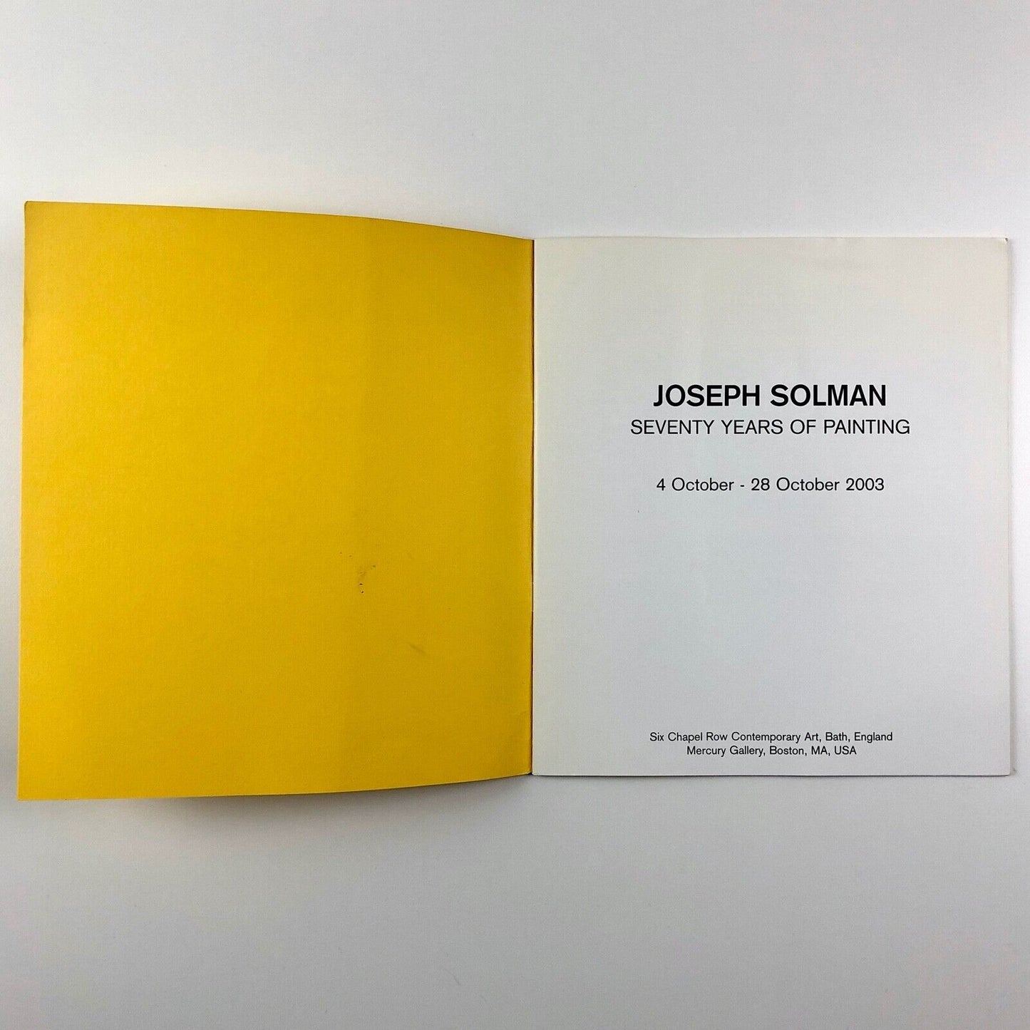 Joseph Solman: Seventy Years of Painting | Six Chapel Row / Mercury Gallery 2003
