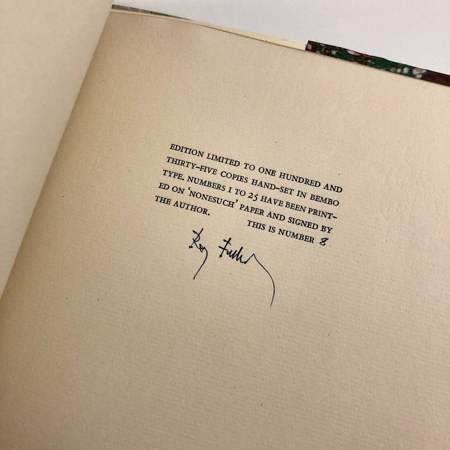 As from the Thirties by Roy Fuller | Tragara Press, Edinburgh, 1983 | one of 25 signed by the author