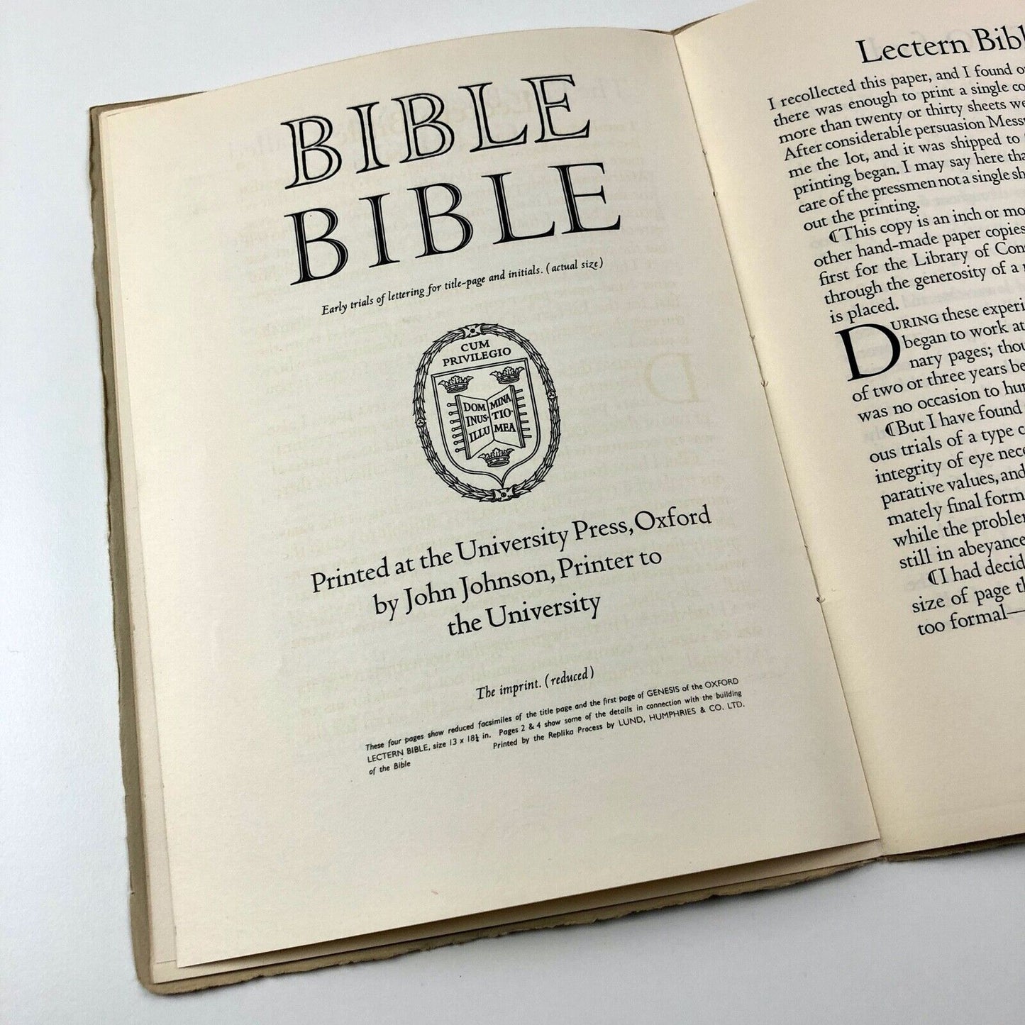 An Account of the Making of the Oxford Lectern Bible | Bruce Rogers, 1936?