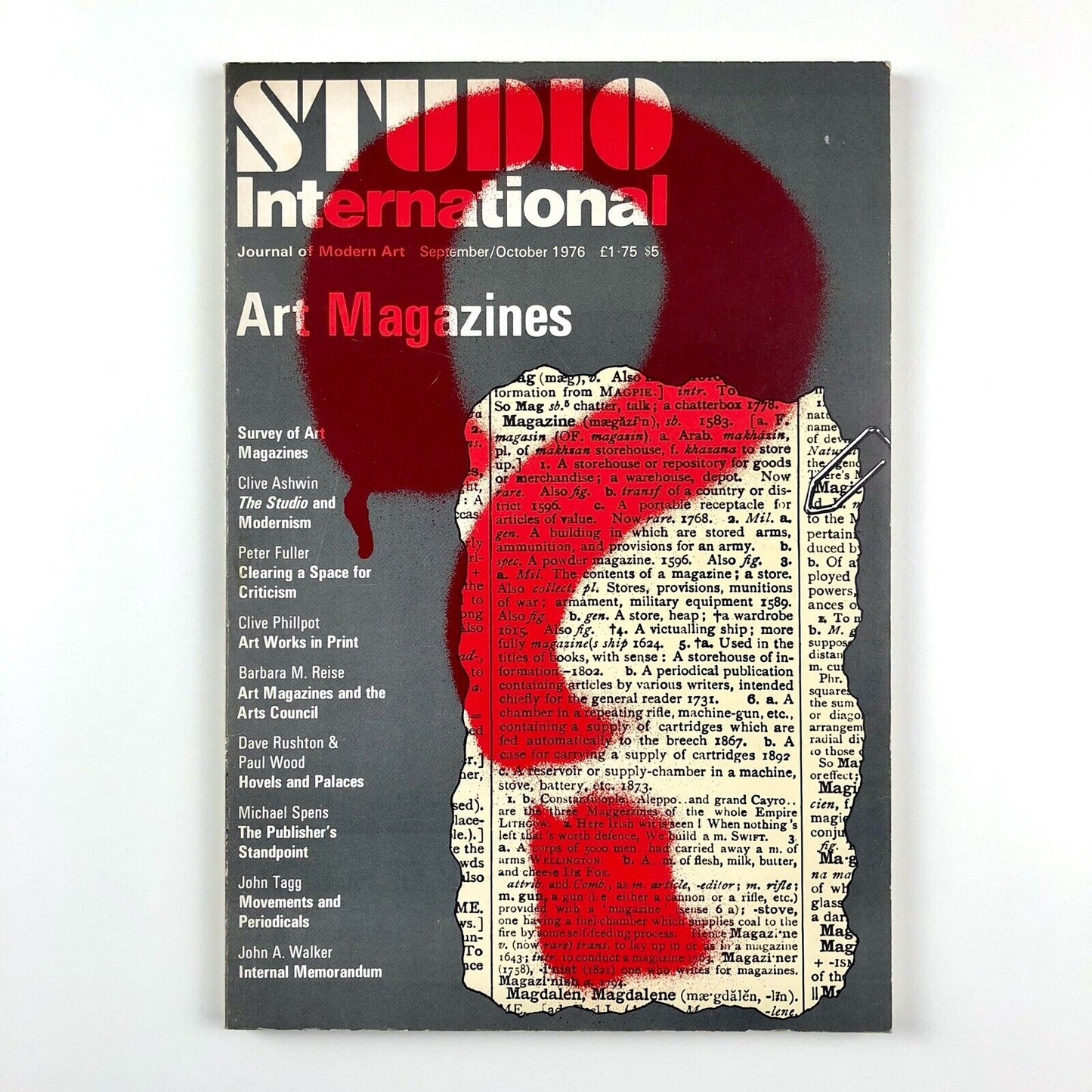 Studio International Journal of Modern Art Sep/Oct 1976 | 'Art Magazines' special