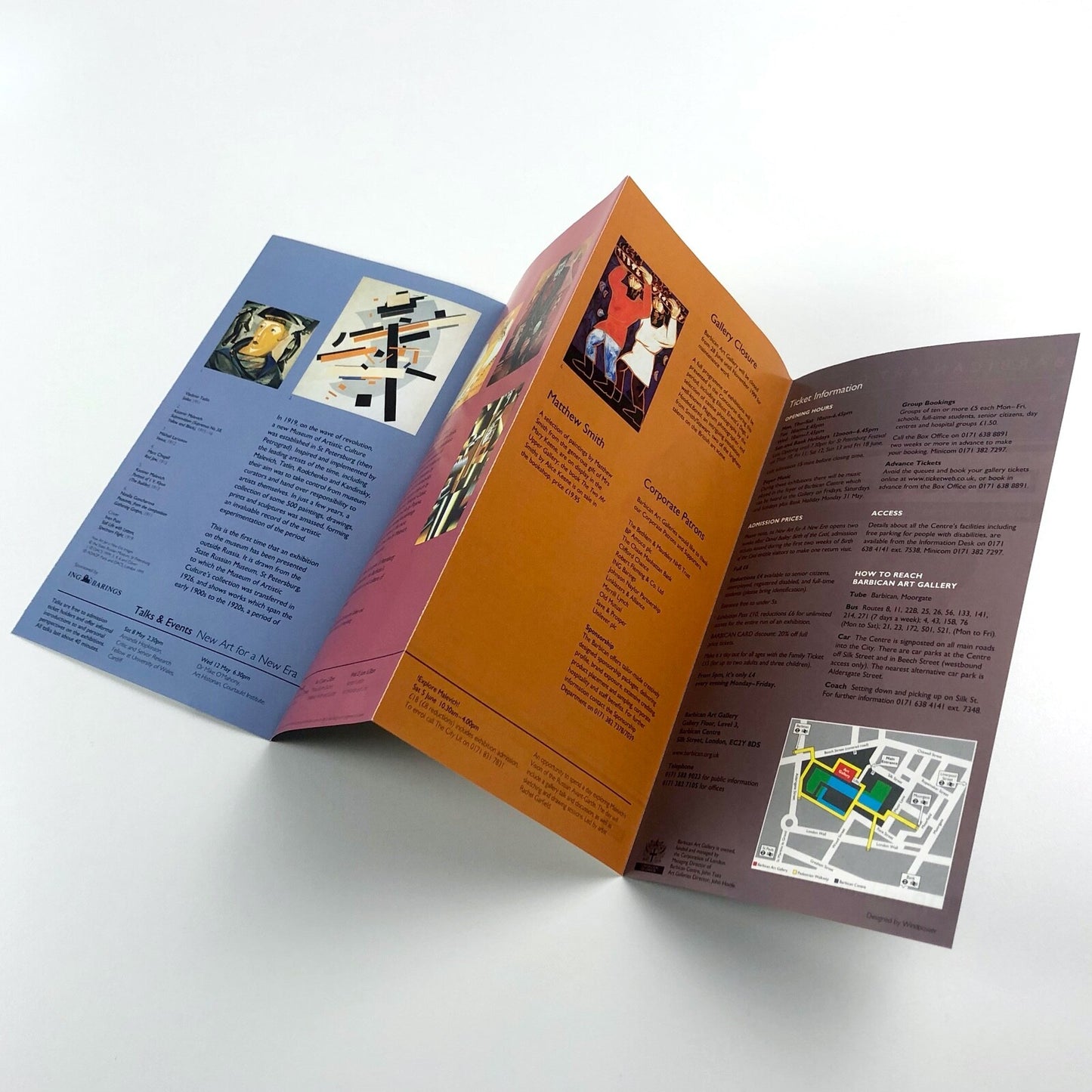 David Bailey / Malevich 'New Era New Art' | Barbican Bulletin leaflet, April-June 1999