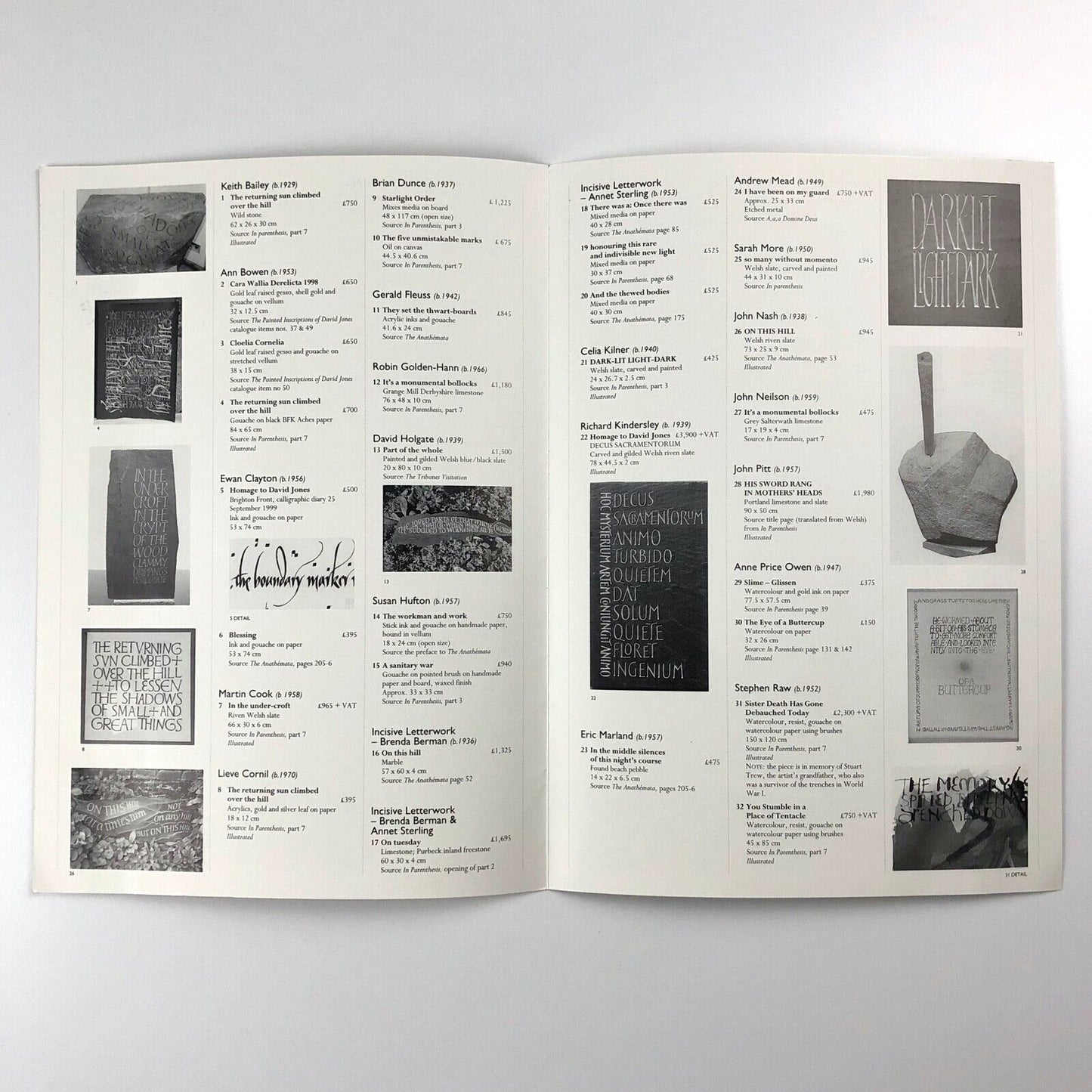 David Jones 1895-1974. Painter - Poet. An interpretation of poetry and writing by thirty contemporary lettering artists | Wolseley Fine Arts, 1999