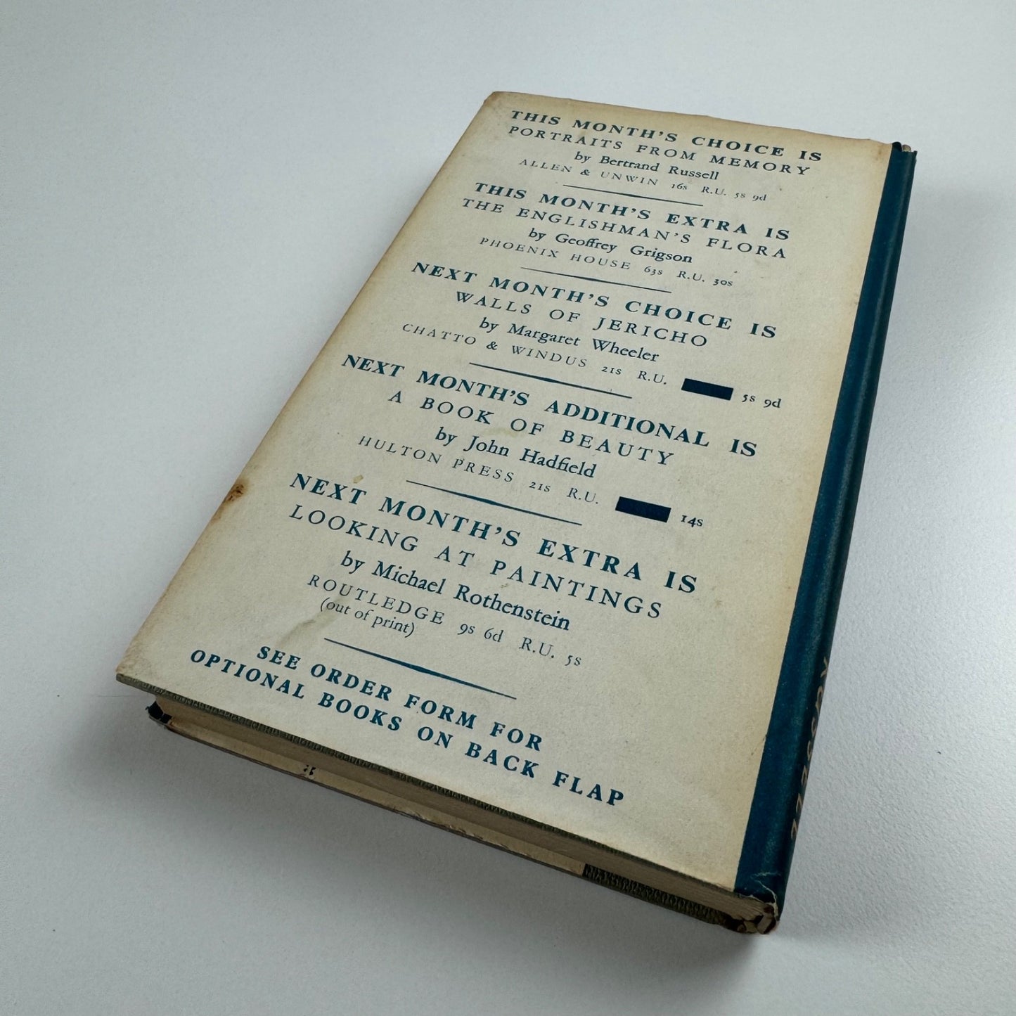 Portraits from Memory and other essays by Bertrand Russell. Readers Union, 1958