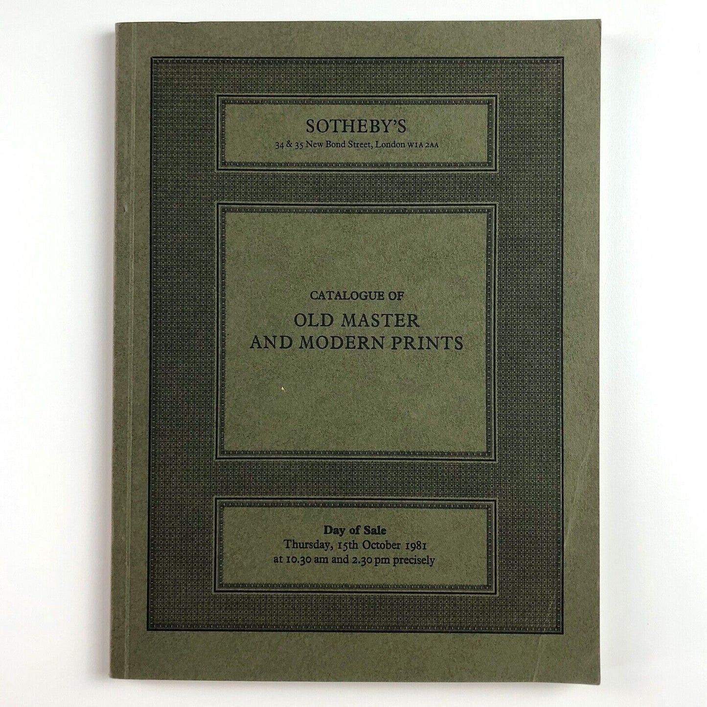 Sotheby's catalogue – Old Masters and Modern Prints | London, 15 October 1981