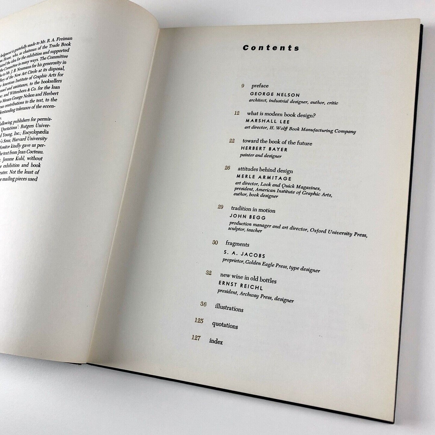 Books For Our Time, edited by Marshall Lee. With contributions from George Nelson, Herbert Bayer, Merle Armitage, John Begg, S.A. Jacobs, Ernst Reichl | Oxford University Press, 1951