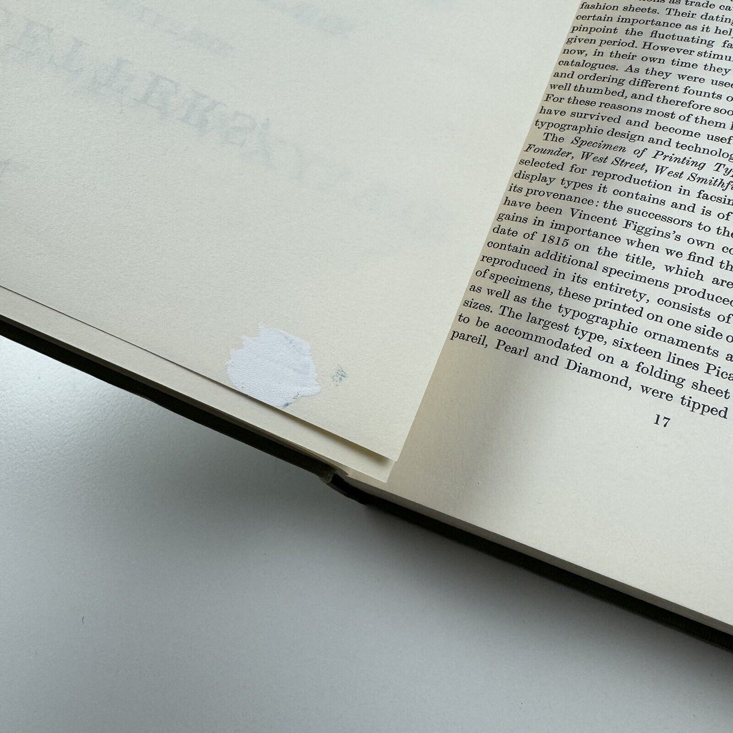 Vincent Figgins Type Specimens 1801 and 1815 edited Berthold Wolpe | The Printing Historical Society, St Bride Institute, 1967 | ex-library Westminster Libraries