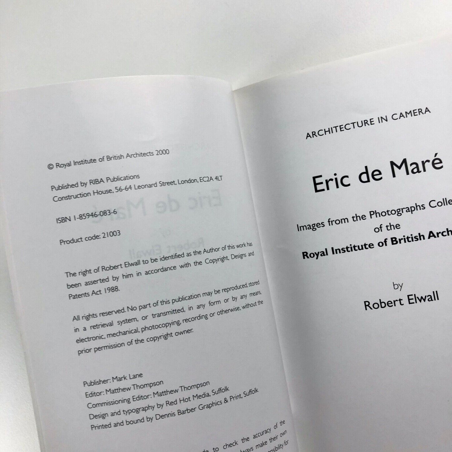 Eric de Maré by Robert Elwall | RIBA Publications, 2000