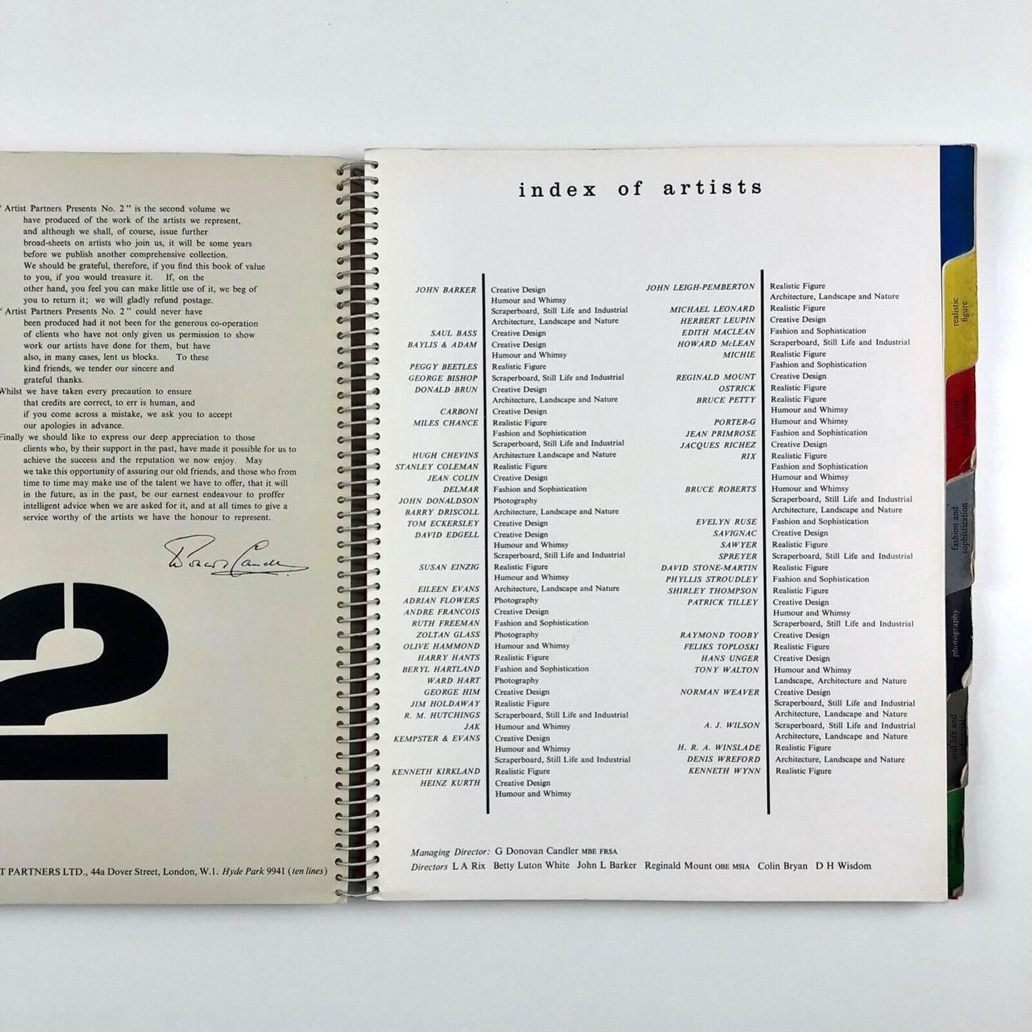AP2 - Artist Partners | Wire-bound prospectus undated, presumably 1950s/1960s