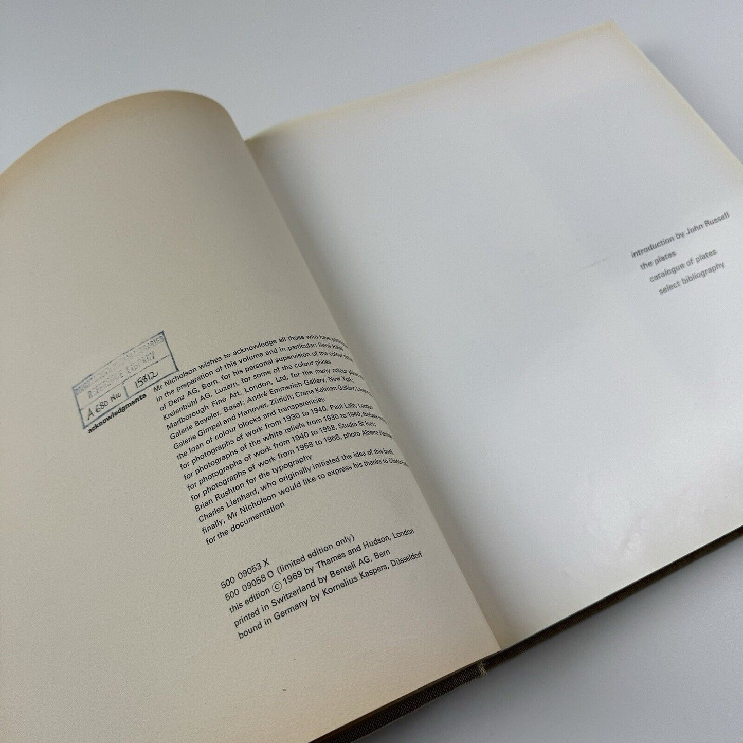 Ben Nicholson Drawings, Paintings and Reliefs 1911-1968 by John Russell | Thames & Hudson, 1969