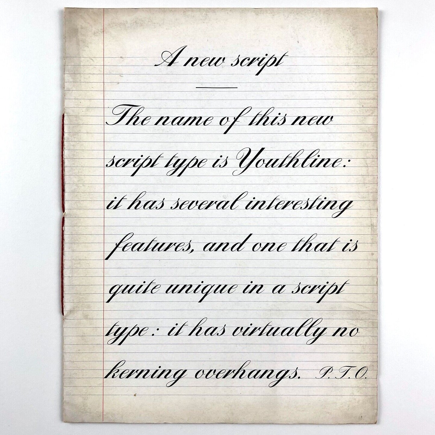 Youthline script type | Stephenson Blake | Type specimen booklet, undated