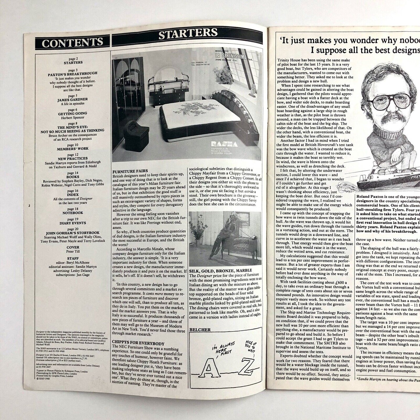 Designer magazine - Society of Industrial Artists and Designers | January 1980 | articles include those relating to James Gardner and Herbert Spencer