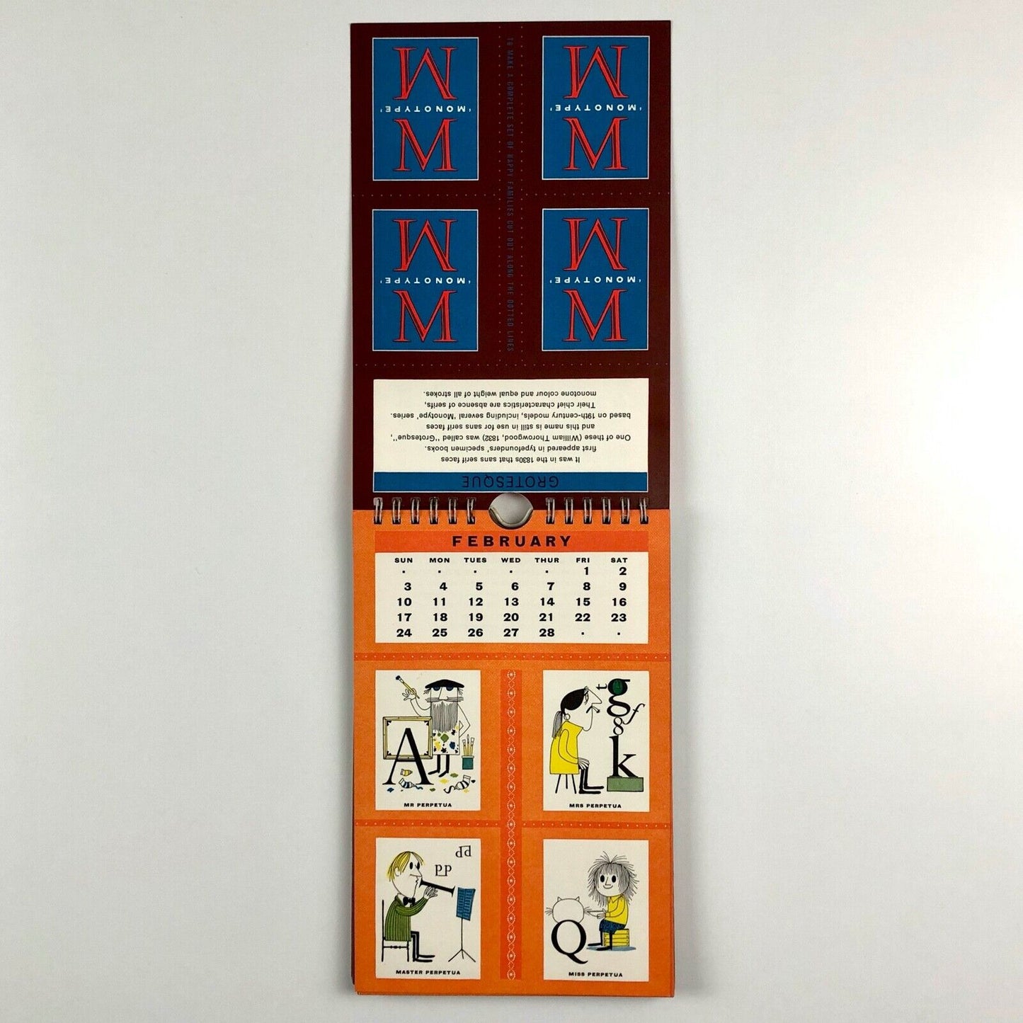1963 Calendar – Happy Families of ‘Monotype’ Faces | Illustrations by Peter Kneebone