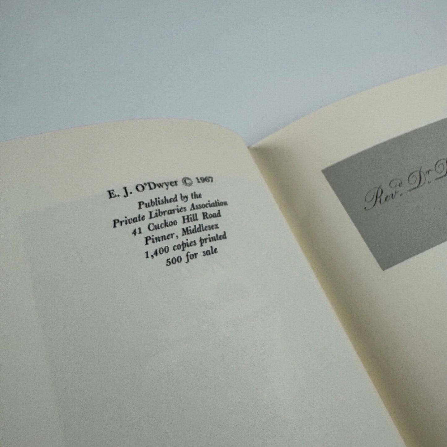 Thomas Frognall Dibdin. Bibliographer & Bibliomaniac Extraordinary 1776-1847 by E.J. O’Dywer | Pinner Private Libraries Association, 1967