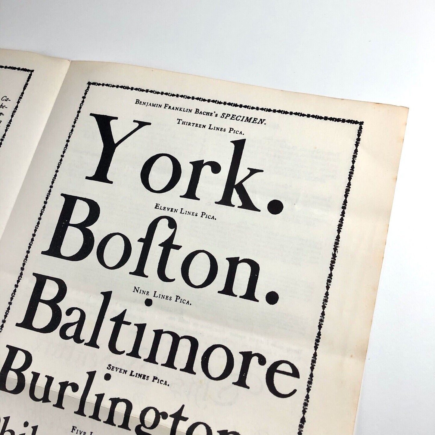 Keepsake presented to the Friends of The Composing Room, Inc. A Specimen of Printing Types Benjamin Franklin Bache's Printing Office