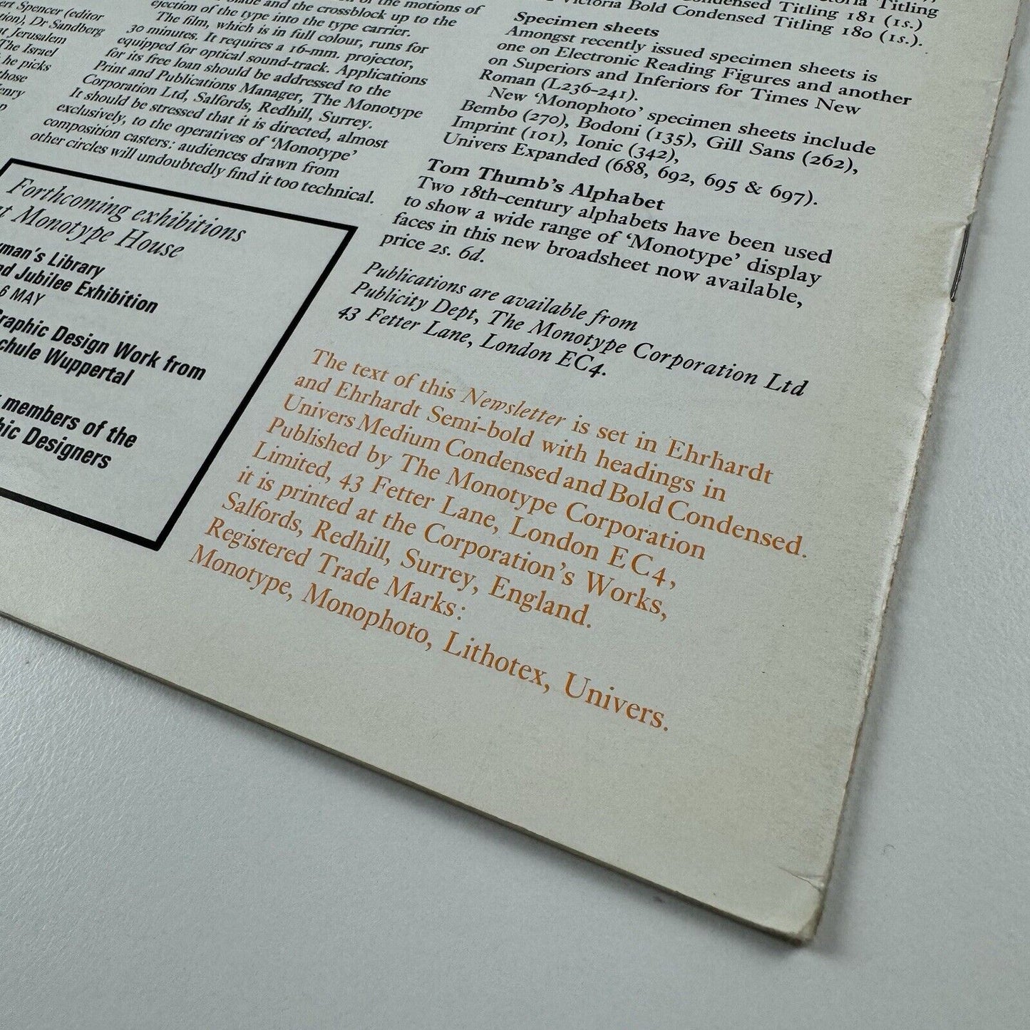 Monotype Newsletter 78 | March 1966 | Type Ornament and the Decorative Arts | The Monotype Corporation