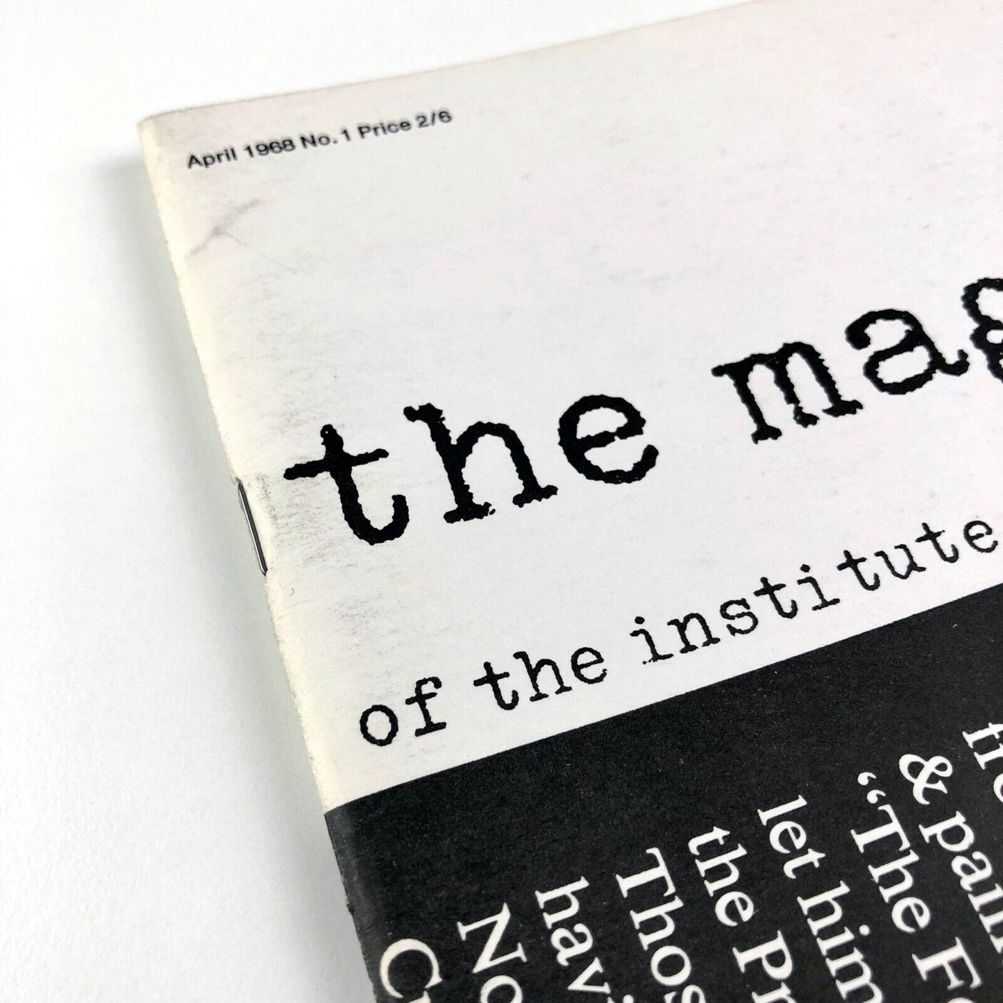 The Magazine of the Institute of Contemporary Arts | April 1968 No.1