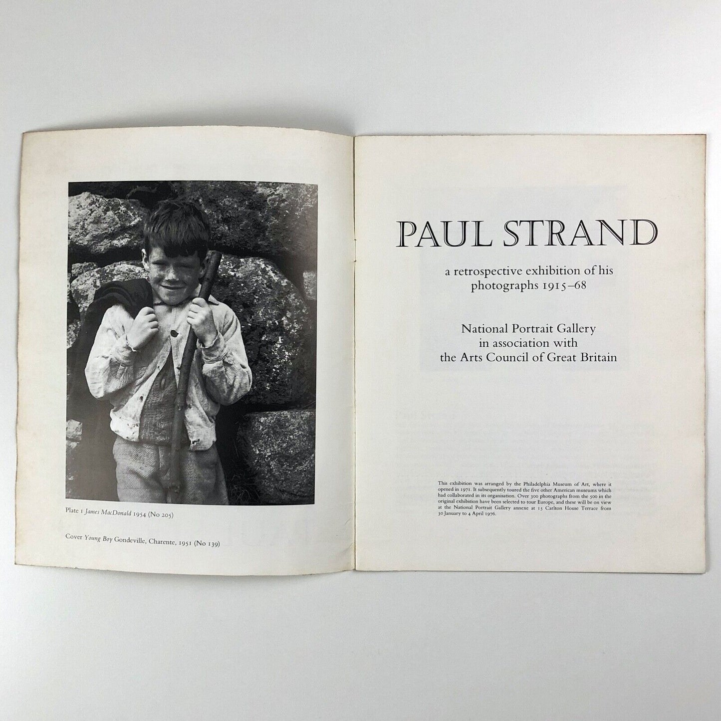 Paul Strand a retrospective exhibition of his photographs 1915-68 | National Portrait Gallery | Arts Council, 1976