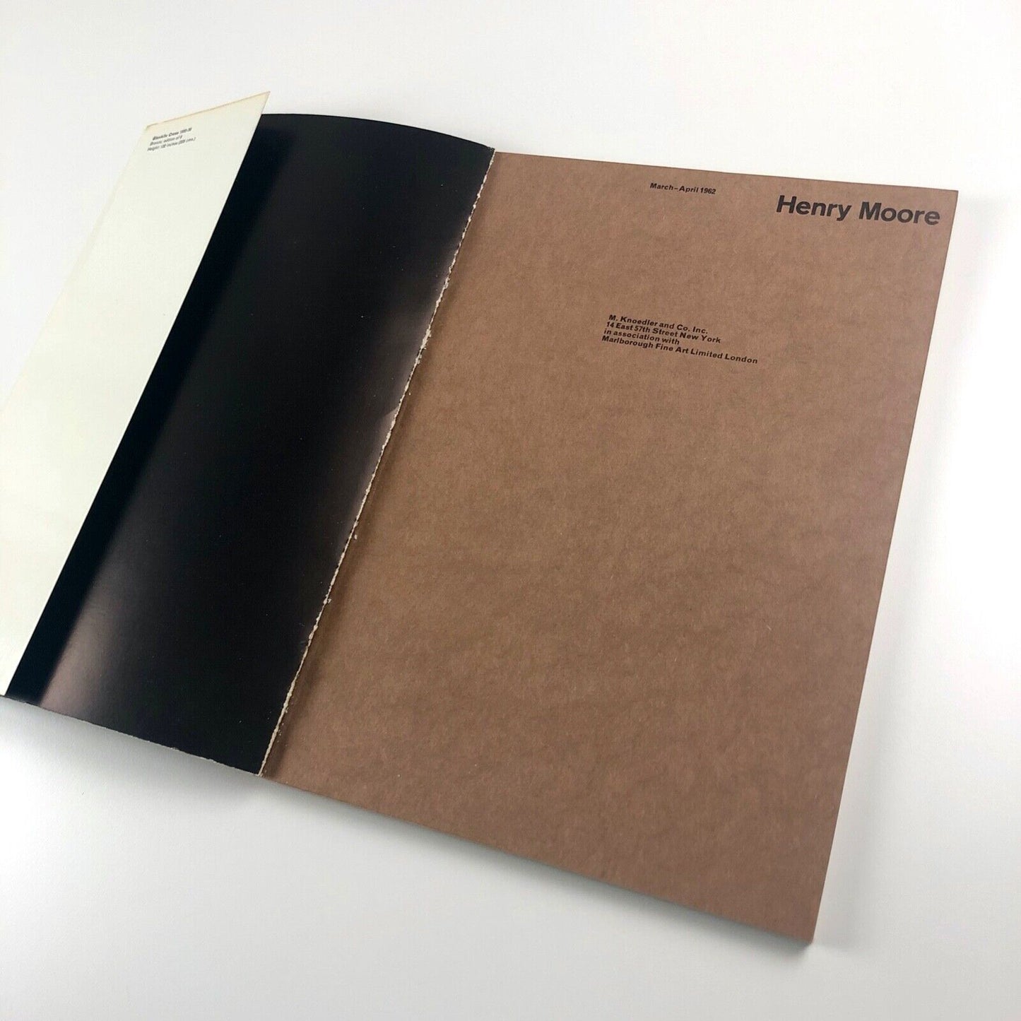 Henry Moore exhibition catalogue | Knoedler Marlborough Fine Art, March-April 1962 | Design by Gordon House
