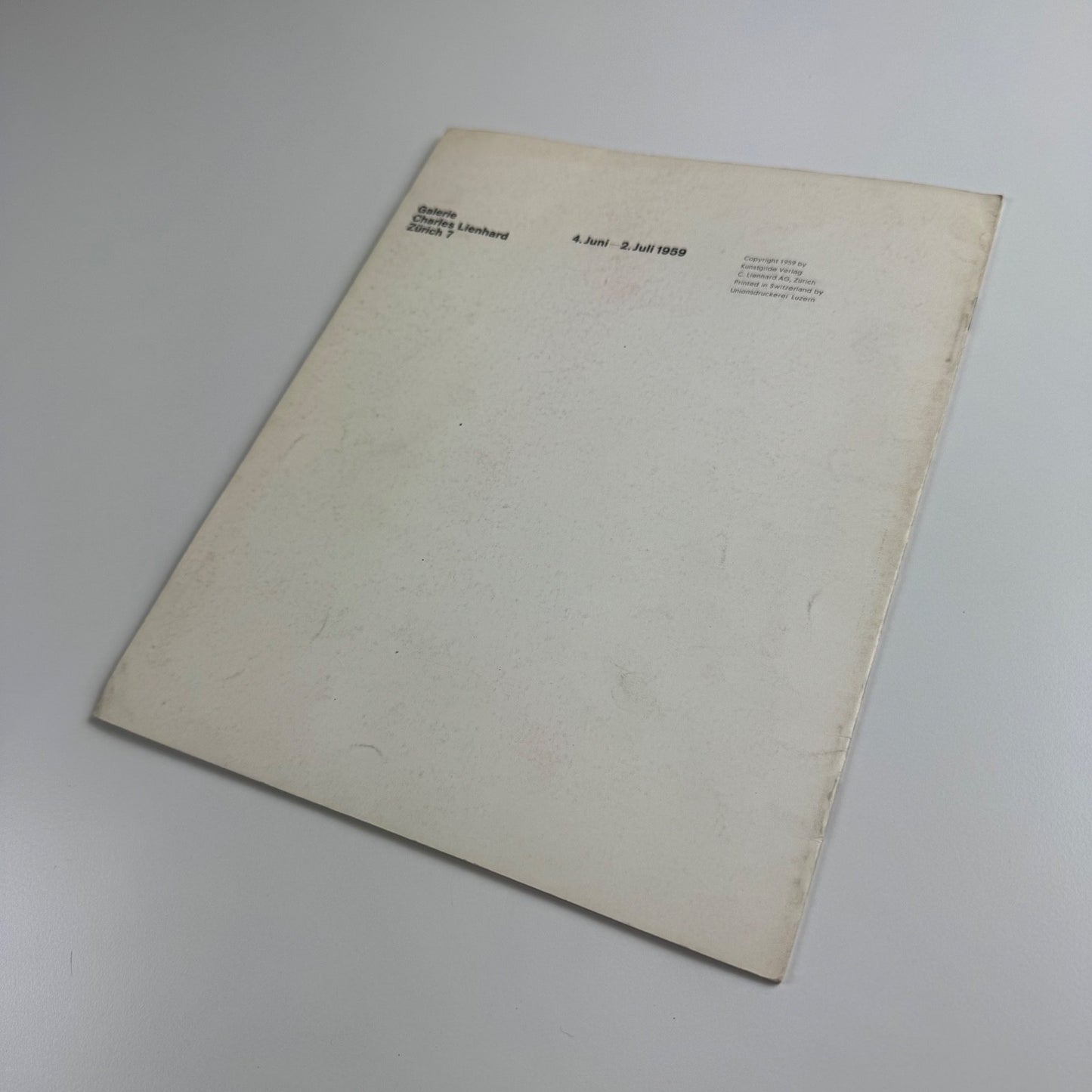 Theodor Bally | Galerie Charles Lienhard Zürich, 1959