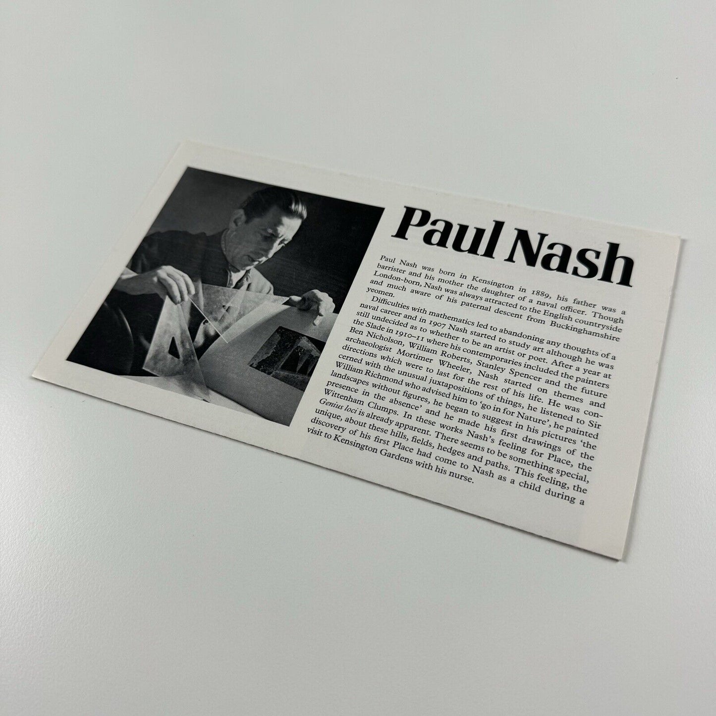 Ephemera: Folding leaflet for Paul Nash exhibition at Tate Gallery 1975