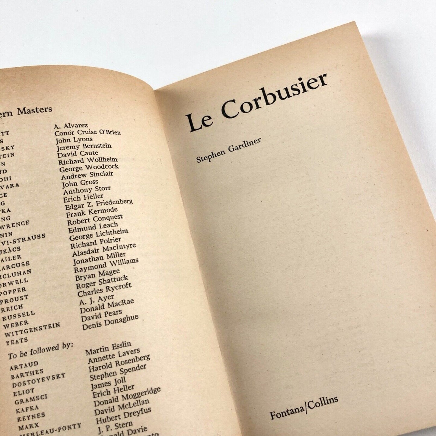 Le Corbusier by Stephen Gardiner | Edited by Frank Kermode | Fontana, 1974