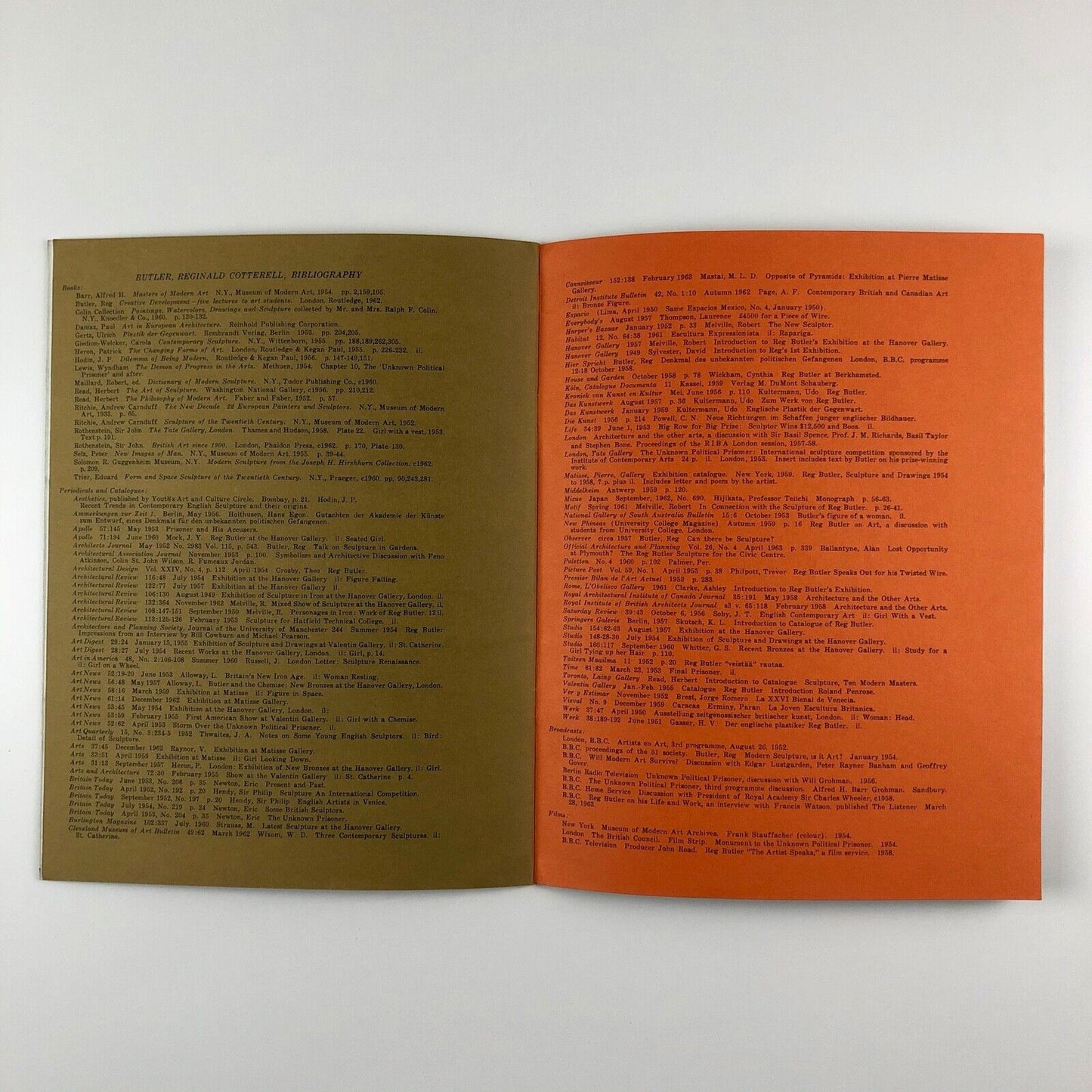 Reg Butler | J.B. Speed Art Museum exhibition booklet, 1963