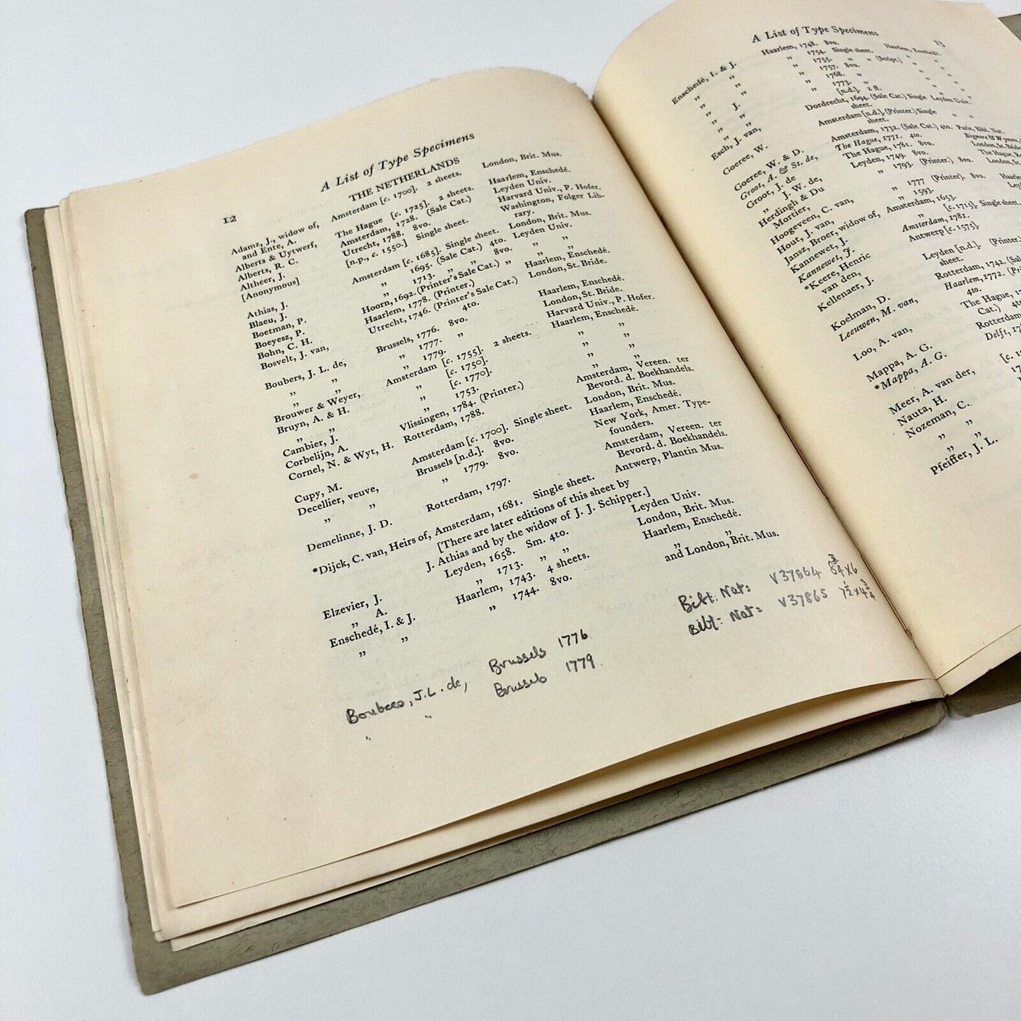 A list of type specimens. The Bibliographical Society, London, 1942 | Harry Carter