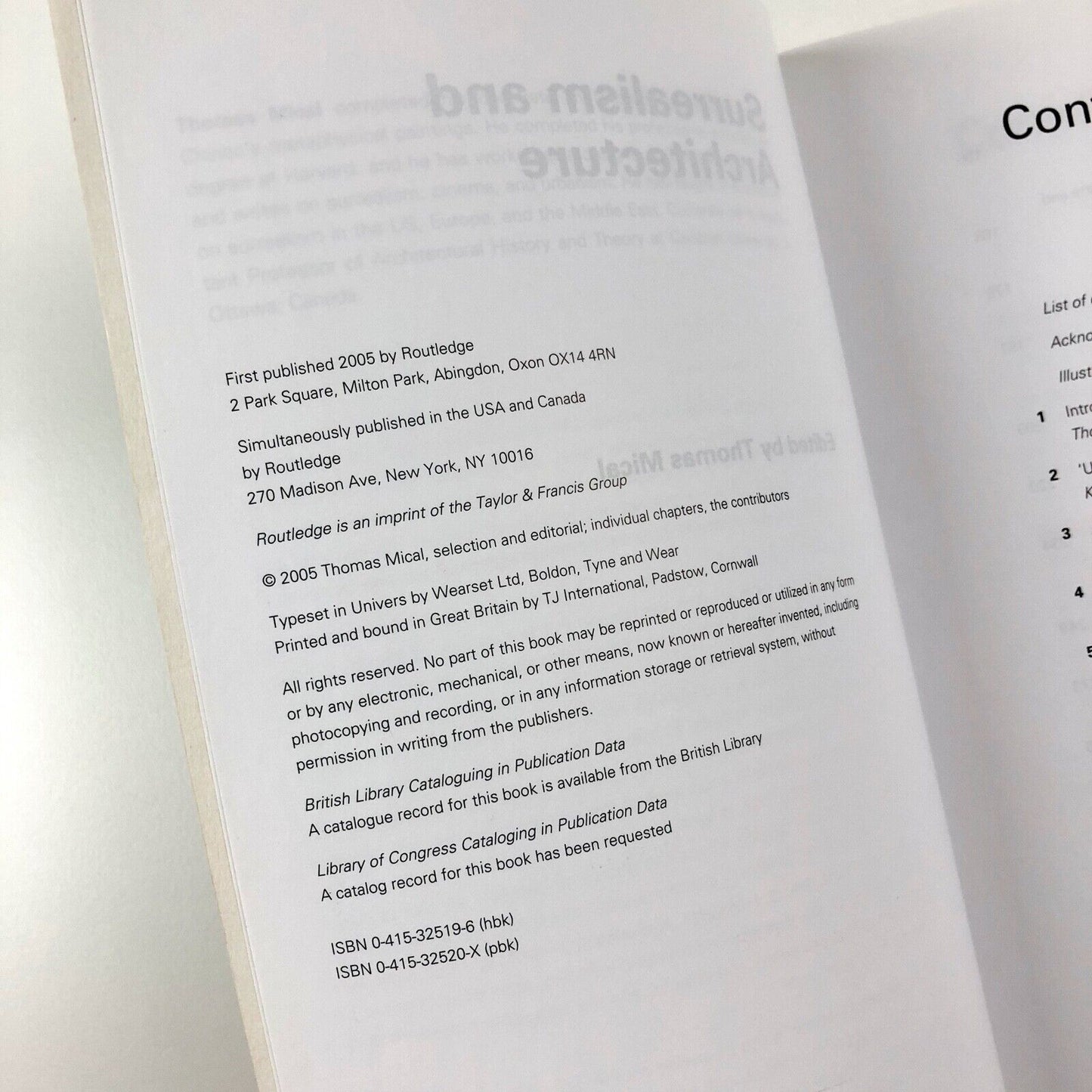 Surrealism and Architecture | Edited by Thomas Mical | Routledge, 2004