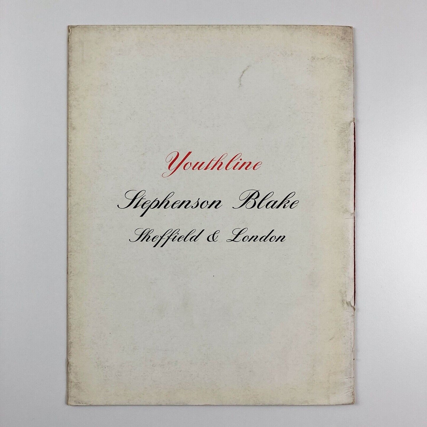 Youthline script type | Stephenson Blake | Type specimen booklet, undated