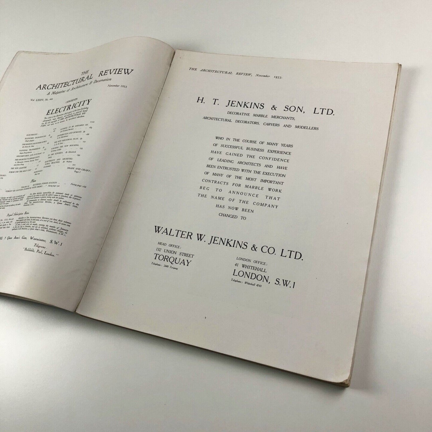 The Architectural Review | 'Electricity' issue | November 1933, LXXIV No. 444