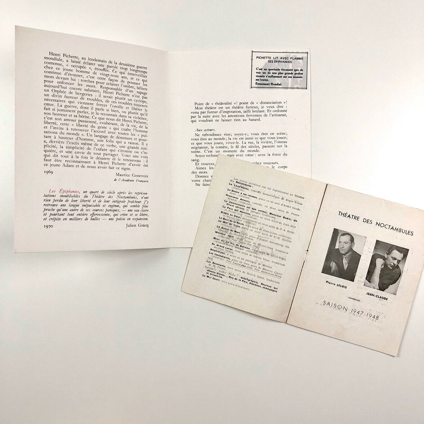 Les Épiphanies by Henri Pichette & related ephemera | André Coret | Noctambules
