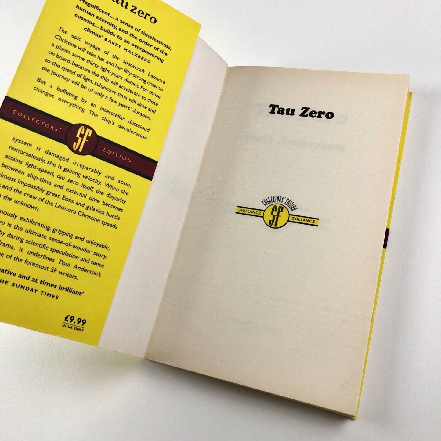 Tau Zero by Poul Anderson | Victor Gollancz, London, 2000 | Collectors' edition