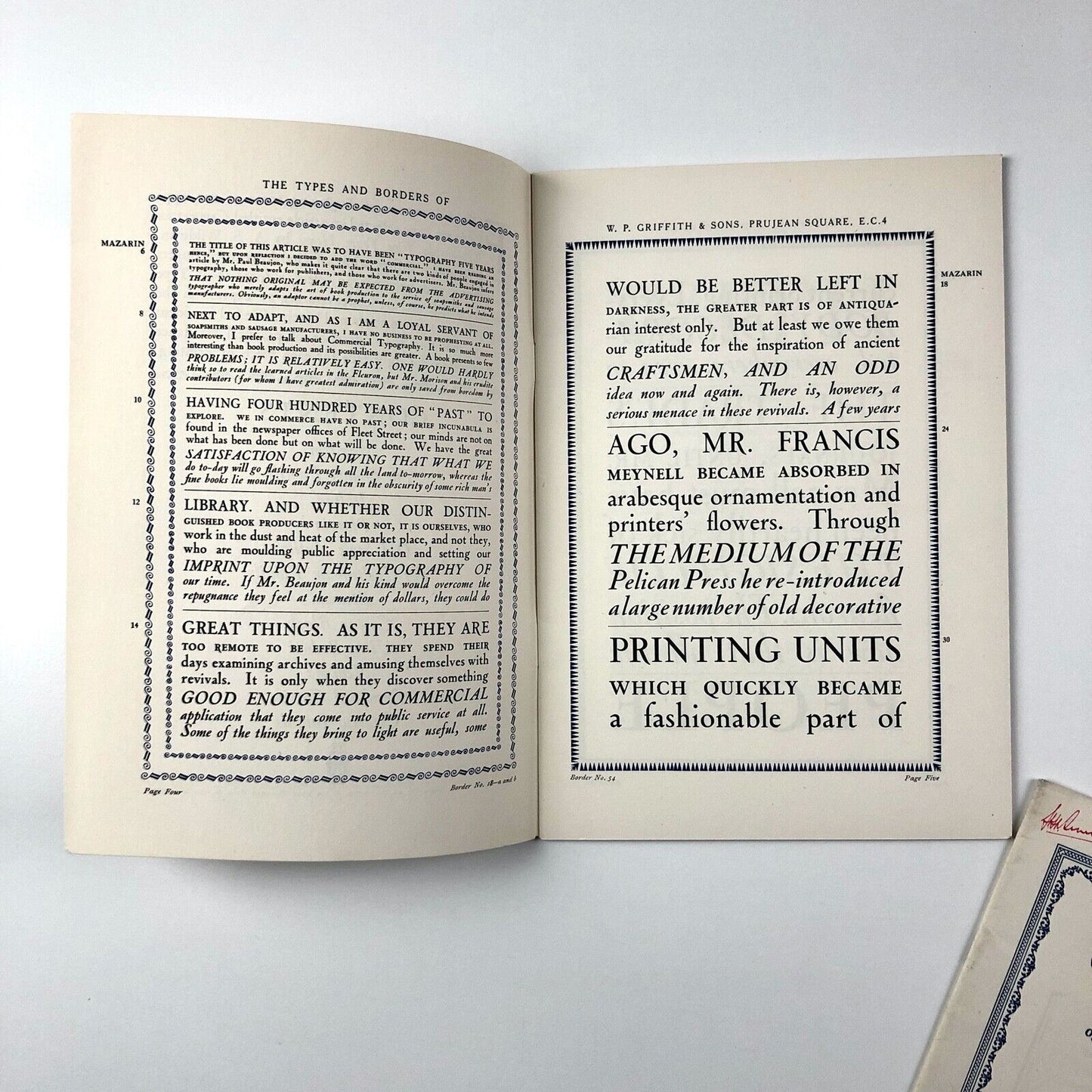 Type Fashions: 5 type specimen booklets | W.P Griffiths & Sons Old Bailey Press