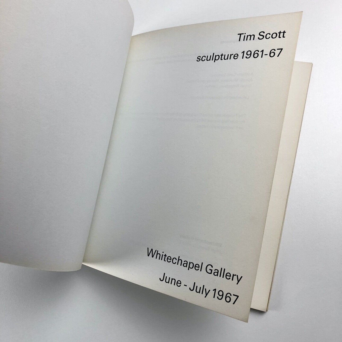 Tim Scott sculpture 1961-67 | Whitechapel Gallery exhibition catalogue, 1967