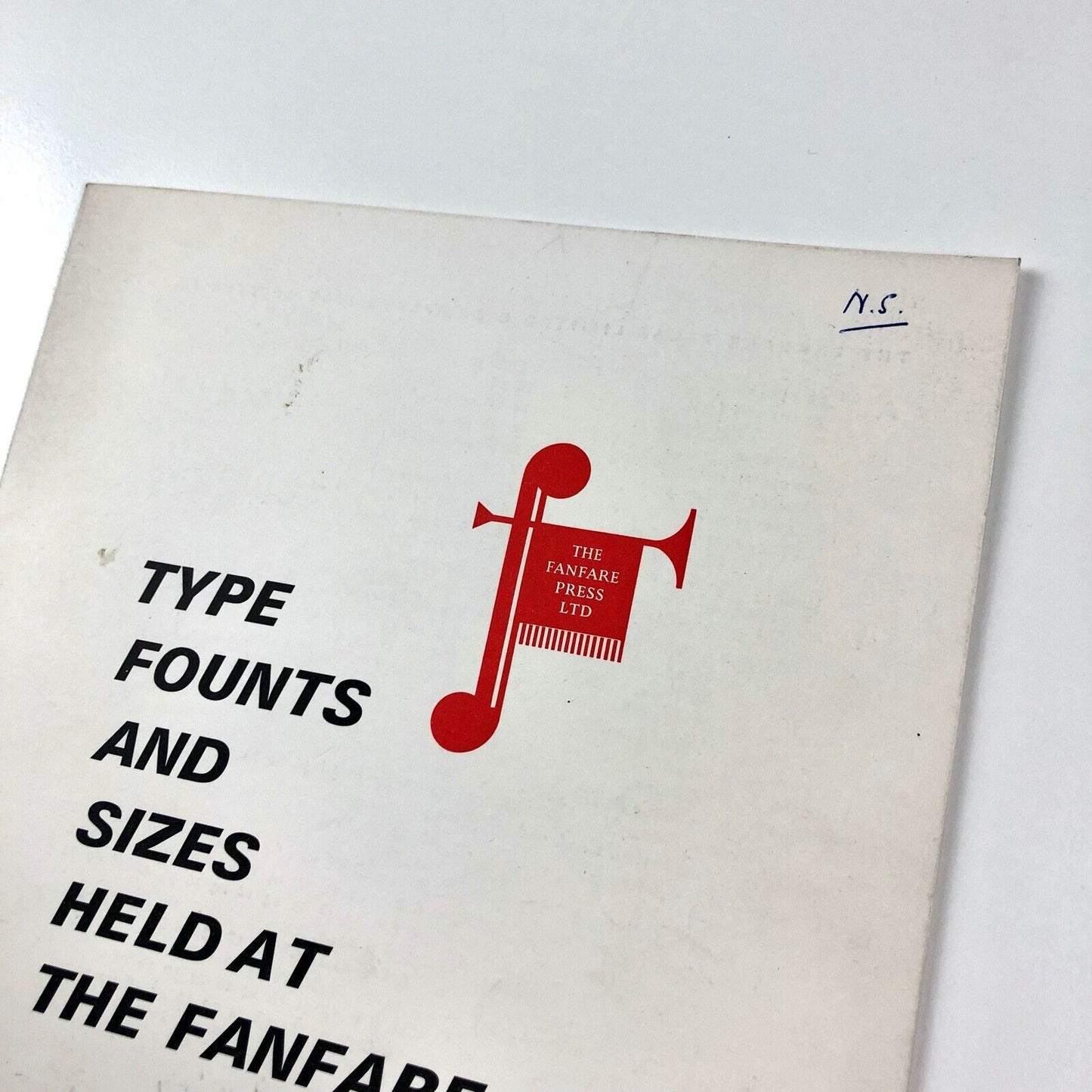 Type founts and sizes held at The Fanfare Press | Type specimen leaflet