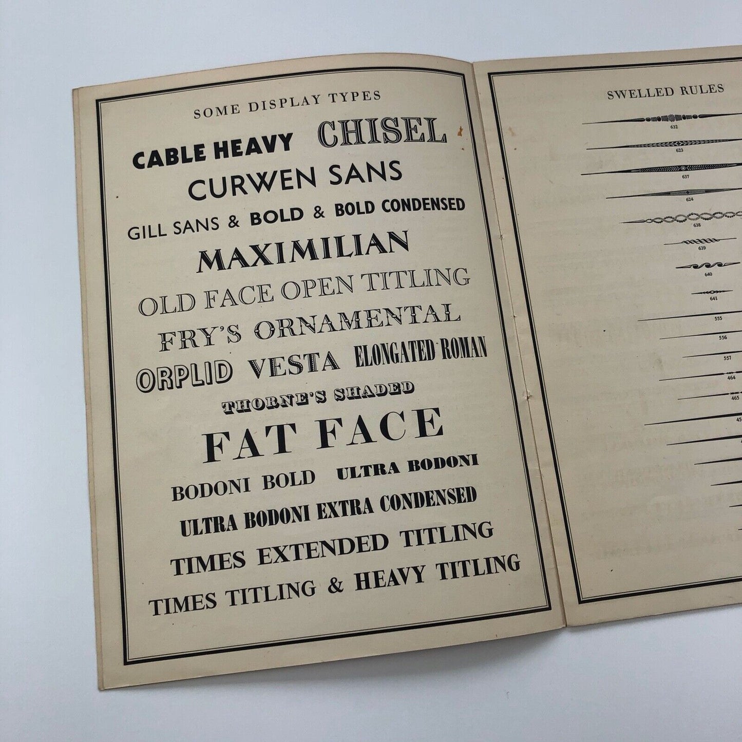 Type Faces in use at The Curwen Press | Type specimen brochure 1930s/40s?