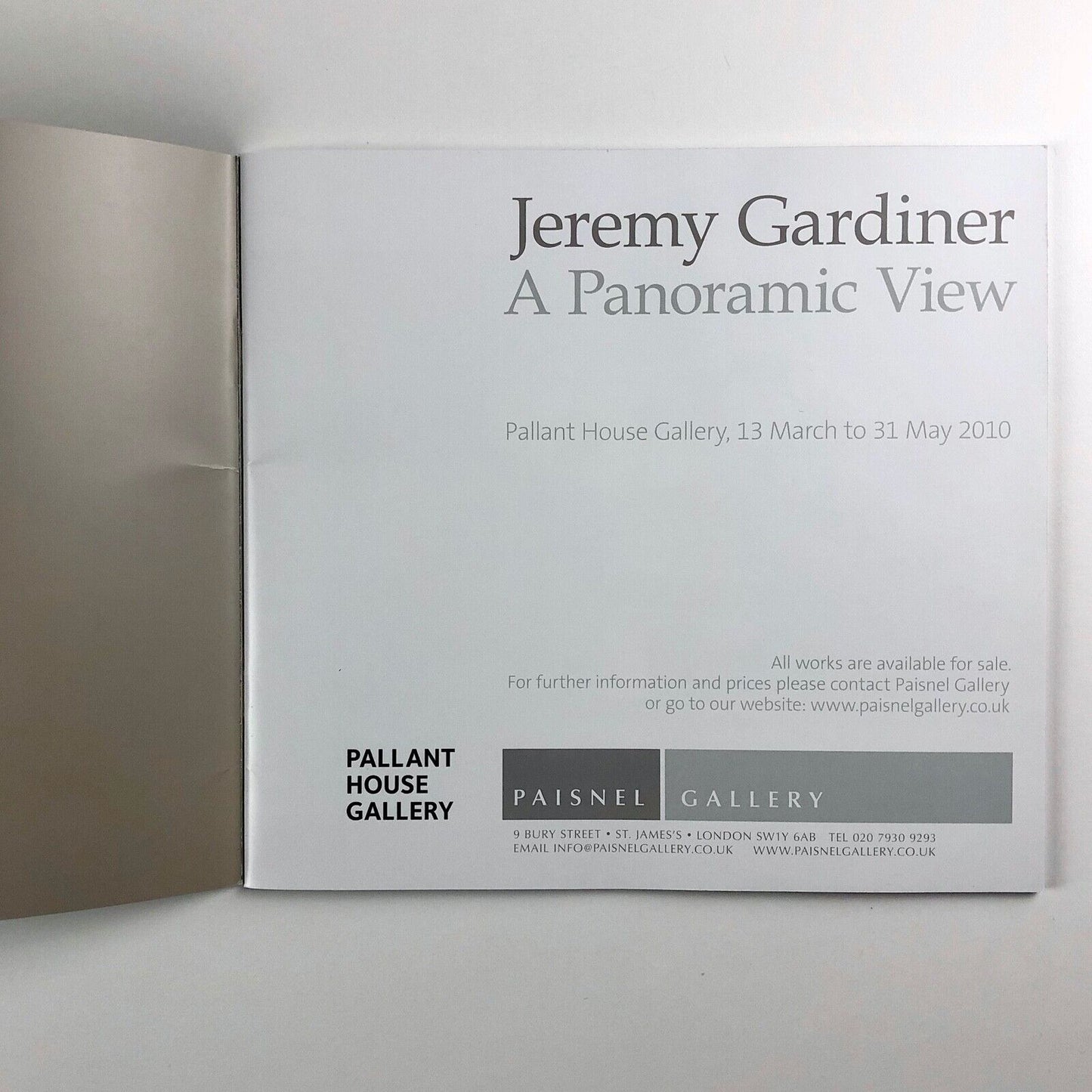 Jeremy Gardiner: A Panoramic View catalogue | Pallant House / Paisnel Gallery, 2010