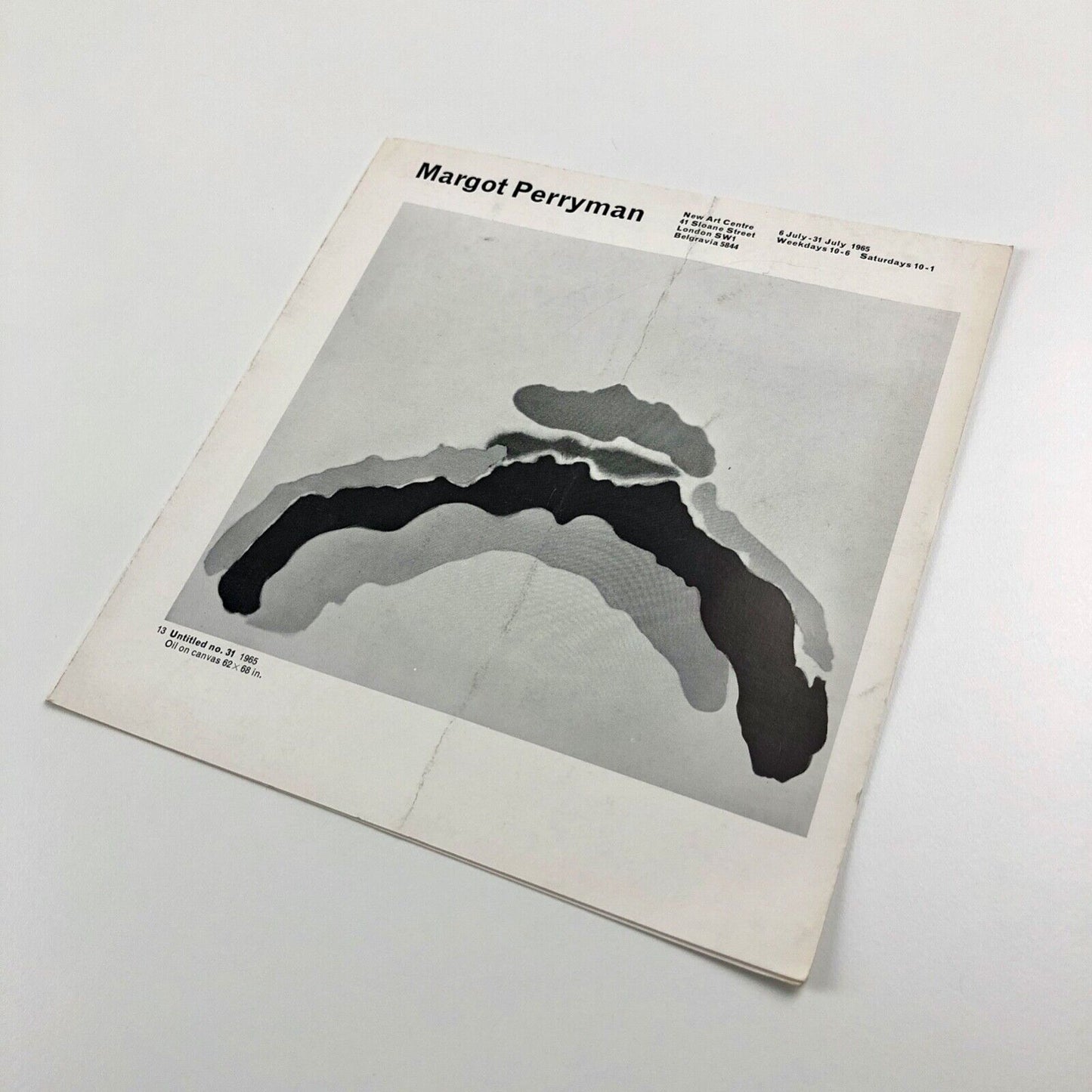 Folding card for Margot Perryman | New Art Centre, Sloane Street, London, 1965