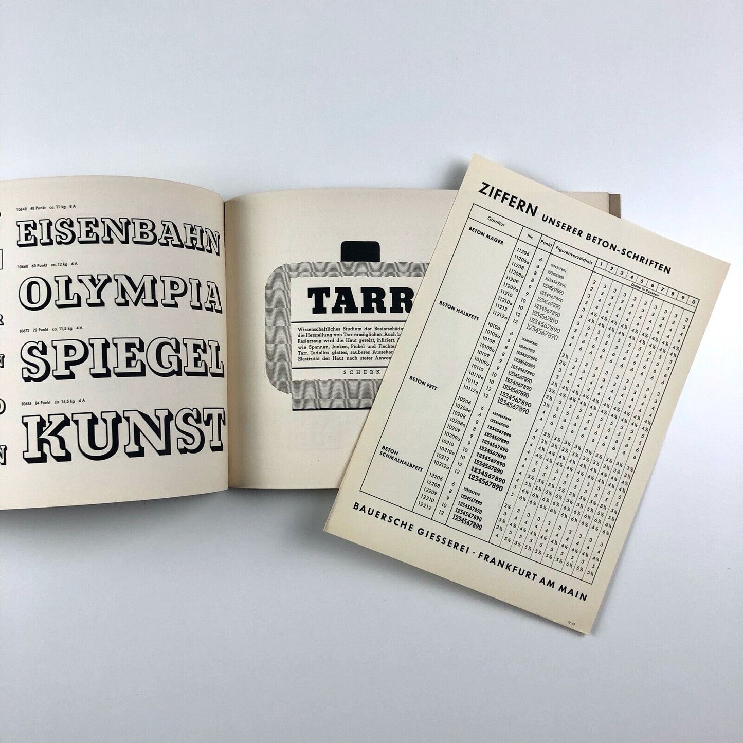 Beton type specimen brochure | Bauersche (Bauer) Giesserei, Frankfurt Am Main