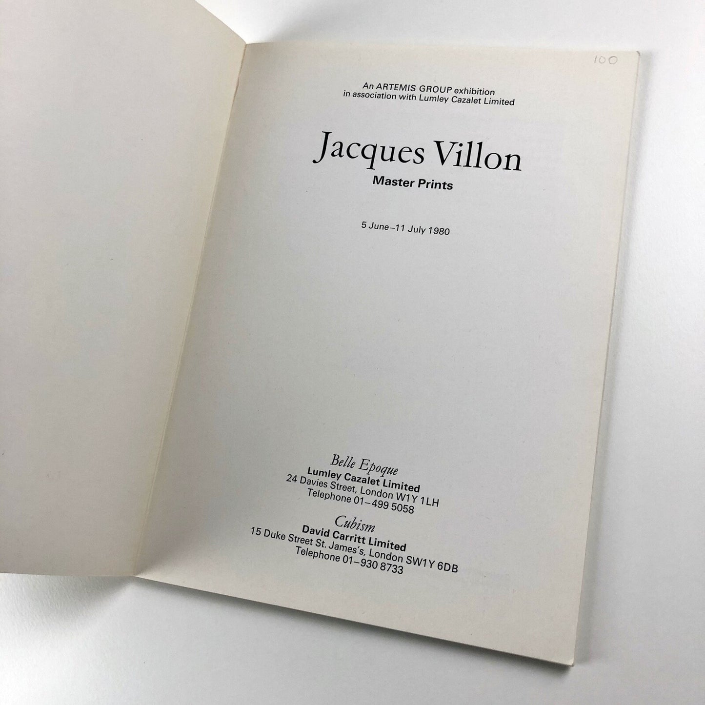 Jacques Villon Master Prints. Lumley Cazalet Ltd and David Carritt Ltd 1980